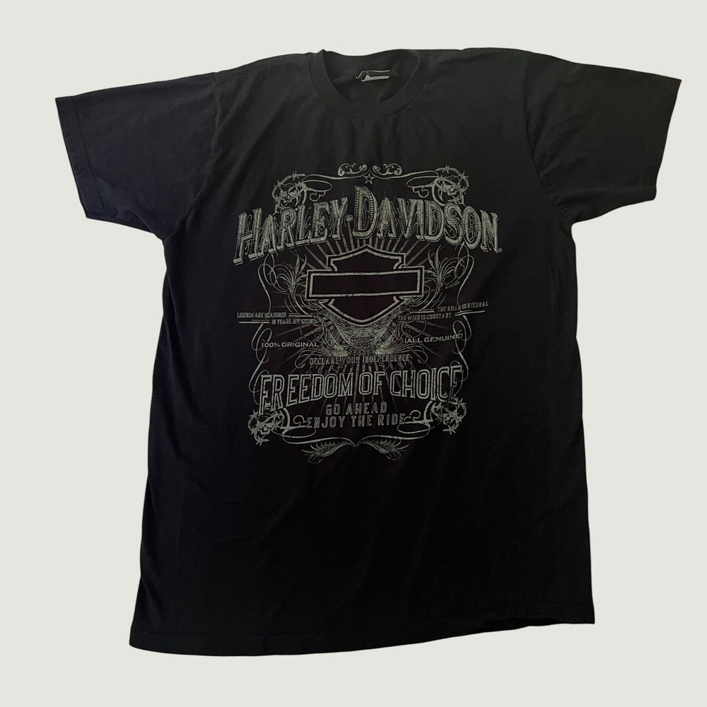 Harley Davidson T-Shirt Black San Diego Surf Graphic Freedom of Choice Large
